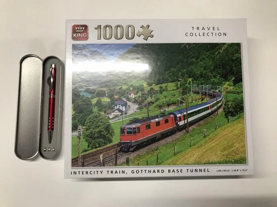 King International King - Legpuzzels Volwassenen 1000 Stukjes - Intercity Train, Gotthard Base Tunnel - Travel Collection | 68 X 49 Cm | Inclusief Unieke En Praktische Rode, Blauwe Schrijvende Laserpen In Luxe Opbergbox. 1 King International King - Legpuzzels Volwassenen 1000 Stukjes - Intercity Train, Gotthard Base Tunnel - Travel Collection | 68 X 49 Cm | Inclusief Unieke En Praktische Rode, Blauwe Schrijvende Laserpen In Luxe Opbergbox.