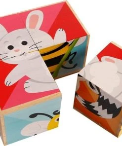 Toys Amsterdam Blokkenpuzzel Dieren Junior Hout 10 Cm 4-delig