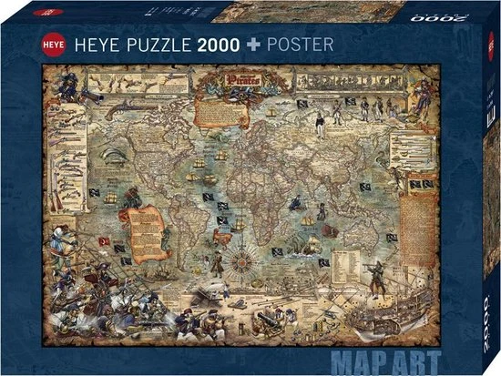 Heye Pirate World Legpuzzel 2000 Stuk(s) Kaarten 2 Heye Pirate World Legpuzzel 2000 Stuk(s) Kaarten - Afbeelding 2