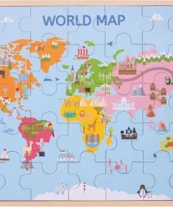 Bigjigs Toys - Houten Puzzel 'Wereldkaart' (35st.)