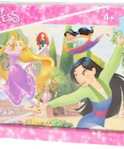 Merkloos Disney Princess Puzzel Vier Prinsessen - Roze / Multicolor - 50 Stukjes - Vanaf 4 Jaar - Schoencadeautje Sinterklaas - Speelgoed - Cadeau - Frozen - Disney - Kerstcadeau - Sinterklaascadeau