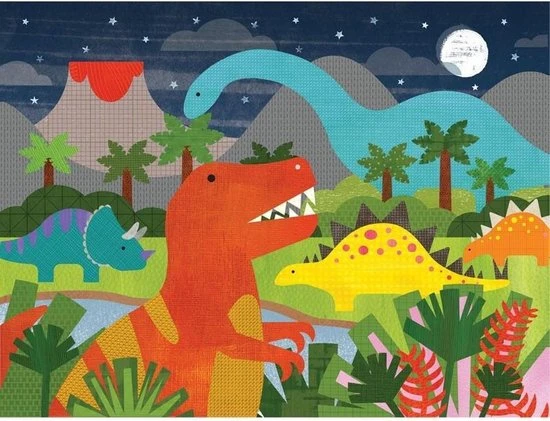 Petit Collage Wild&Wolf Vloerpuzzel Dinosaurussen 24 Stuks - Vanaf 3 Jaar 2 Petit Collage Wild&Wolf Vloerpuzzel Dinosaurussen 24 Stuks - Vanaf 3 Jaar - Afbeelding 2