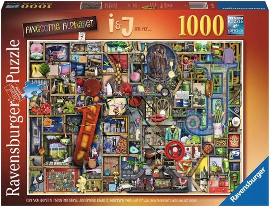 Ravensburger Puzzel Colin Thompson Awesome Alphabet I And J - Legpuzzel - 1000 Stukjes 1 Ravensburger Puzzel Colin Thompson Awesome Alphabet I And J - Legpuzzel - 1000 Stukjes