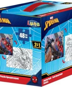 Luna Kleurpuzzel 2-in-1 Spider-man Junior 50 X 35 Cm 4-delig