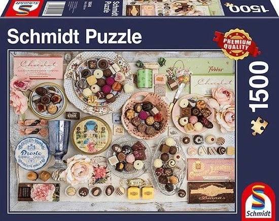 Schmidt Puzzel Nostalgische Chocolade, 1500 Stukjes - Puzzel 1 Schmidt Puzzel Nostalgische Chocolade, 1500 Stukjes - Puzzel