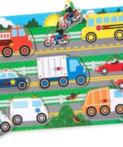 Melissa & Doug - Wooden Peg Puzzle - Vehicles