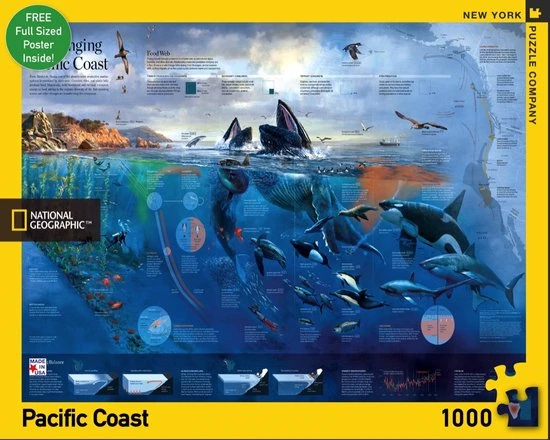 The New York Puzzle Company New York Puzzle Company Pacific Coast - 1000 Pieces 2 The New York Puzzle Company New York Puzzle Company Pacific Coast - 1000 Pieces - Afbeelding 2