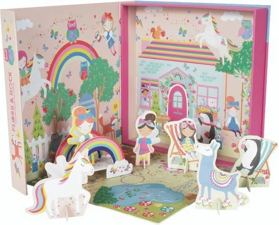 Floss & Rock Speeldoos, Regenboog Fee - 2 In 1 - 21,5 X 21,5 X 4,5 Cm 2 Floss & Rock Speeldoos, Regenboog Fee - 2 In 1 - 21,5 X 21,5 X 4,5 Cm - Afbeelding 2