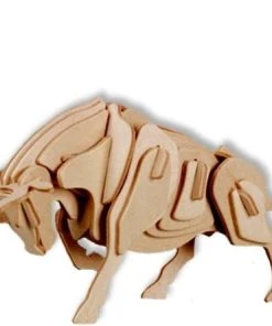 De Bouwplaats 3D Puzzel Bouwpakket Stier- Hout