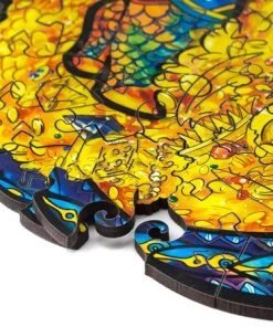 UNIDRAGON Houten Puzzel Dier - Beschermende Draak - 330 Stukjes - King Size 27x44 Cm -Goedkope puzzels winkel 550x448