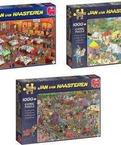 Jumbo Jan Van Haasteren - 3 Stuks - Darts 1000 Stukjes & Kamperen In Het Bos 1000 Stukjes & De Bloemencorso 1000 Stukjes