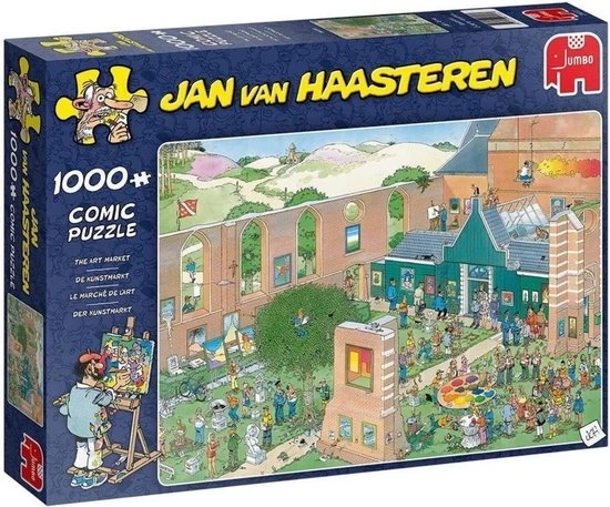 Merkloos Jan Van Haasteren - Veldrijden & Nijntje & Kunstmarkt - Alle 1000 Stukjes 6 Merkloos Jan Van Haasteren - Veldrijden & Nijntje & Kunstmarkt - Alle 1000 Stukjes - Afbeelding 6
