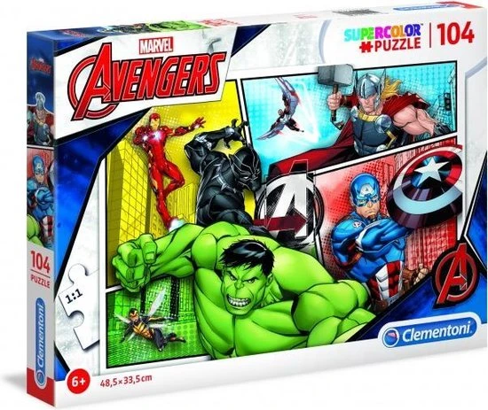 Clementoni Legpuzzel - Supercolor Puzzel Collectie - Avengers - 104 Stukjes, Puzzels Kinderen 1 Clementoni Legpuzzel - Supercolor Puzzel Collectie - Avengers - 104 Stukjes, Puzzels Kinderen