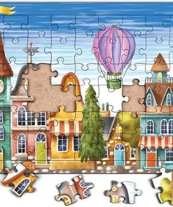 KING Of PUZZLE Sprookjesstad Houten Puzzel 54 Stukjes