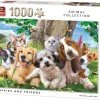 King Puzzel 1000 Stukjes Puppies And Friends
