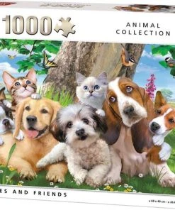 King Puzzel 1000 Stukjes Puppies And Friends