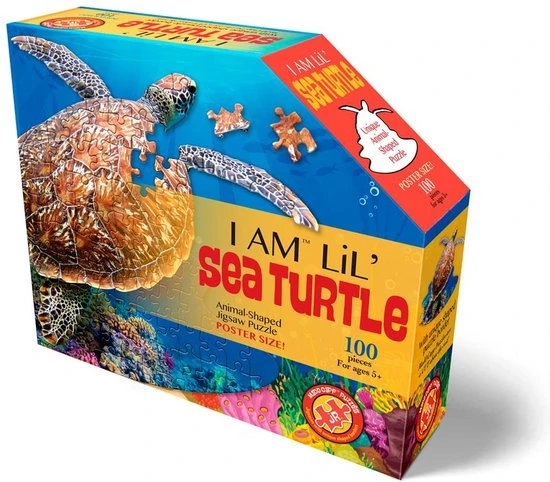 I AM Lil' Puzzle Jr.: SEA TURTLE 83.82x60.96cm, 100pcs, In Doos 25.40x30.48x7.62cm, Madd Capp Puzzle, 5+ 6 I AM Lil' Puzzle Jr.: SEA TURTLE 83.82x60.96cm, 100pcs, In Doos 25.40x30.48x7.62cm, Madd Capp Puzzle, 5+ - Afbeelding 6