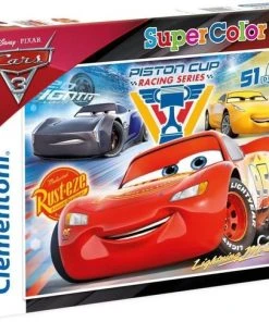 Clementoni Legpuzzel - Supercolor Puzzel Collectie - Disney Cars 3 - 104 Stukjes, Puzzel Kinderen -Goedkope puzzels winkel 550x486 1