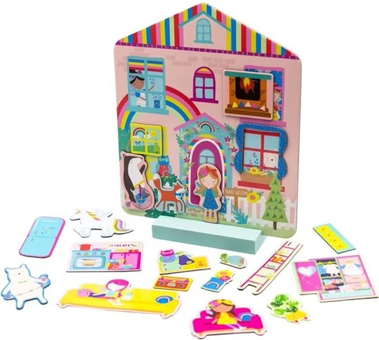 Floss & Rock Magnetisch Speelhuis, Regenboog Fee - 28,5 X 23 X 6 Cm 4 Floss & Rock Magnetisch Speelhuis, Regenboog Fee - 28,5 X 23 X 6 Cm - Afbeelding 4