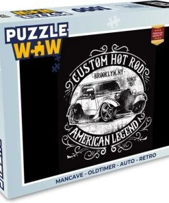 PuzzleWow Puzzel Mancave - Oldtimer - Auto - Retro - Legpuzzel - Puzzel 1000 Stukjes Volwassenen - Sinterklaas Cadeautjes - Sinterklaas Voor Grote Kinderen