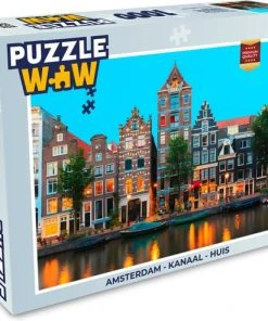 PuzzleWow Puzzel Amsterdam - Kanaal - Huis - Legpuzzel - Puzzel 1000 Stukjes Volwassenen - Sinterklaas Cadeautjes - Sinterklaas Voor Grote Kinderen