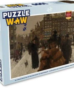 PuzzleWow Puzzel De Singelbrug Bij De Paleisstraat In Amsterdam - Schilderij Van George Hendrik Breitner - Legpuzzel - Puzzel 1000 Stukjes Volwassenen - Sinterklaas Cadeautjes - Sinterklaas Voor Grote Kinderen
