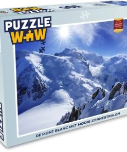 PuzzleWow Puzzel De Mont Blanc Met Zonnestralen - Legpuzzel - Puzzel 500 Stukjes - Sinterklaas Cadeautjes - Sinterklaas Voor Grote Kinderen
