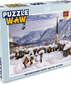 PuzzleWow Puzzel Alpen - Sneeuw - Meer - Berg - Legpuzzel - Puzzel 1000 Stukjes Volwassenen - Sinterklaas Cadeautjes - Sinterklaas Voor Grote Kinderen