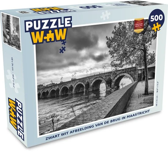 PuzzleWow Puzzel Brug - Maastricht - Zwart - Wit - Legpuzzel - Puzzel 500 Stukjes - Sinterklaas Cadeautjes - Sinterklaas Voor Grote Kinderen 1 PuzzleWow Puzzel Brug - Maastricht - Zwart - Wit - Legpuzzel - Puzzel 500 Stukjes - Sinterklaas Cadeautjes - Sinterklaas Voor Grote Kinderen