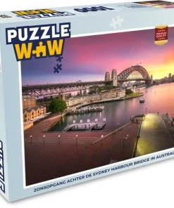 PuzzleWow Puzzel Zonsopgang Achter De Sydney Harbour Bridge In Australië - Legpuzzel - Puzzel 1000 Stukjes Volwassenen - Sinterklaas Cadeautjes - Sinterklaas Voor Grote Kinderen