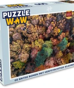 PuzzleWow Puzzel De Britse Bomen Met Herfstachtige Kleuren - Legpuzzel - Puzzel 500 Stukjes - Sinterklaas Cadeautjes - Sinterklaas Voor Grote Kinderen