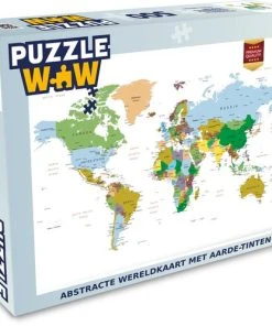 PuzzleWow Puzzel Wereldkaart - Aarde - Kleuren - Legpuzzel - Puzzel 500 Stukjes - Sinterklaas Cadeautjes - Sinterklaas Voor Grote Kinderen