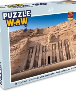 PuzzleWow Puzzel Gezicht Op De Tempel Van Nefertari Abu Simbel In Egypte - Legpuzzel - Puzzel 1000 Stukjes Volwassenen - Sinterklaas Cadeautjes - Sinterklaas Voor Grote Kinderen