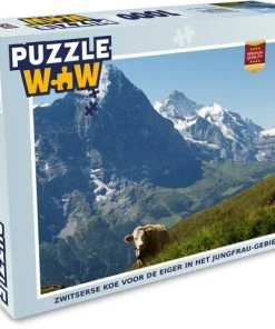 PuzzleWow Puzzel Zwitserse Koe Voor De Eiger In Het Jungfrau-gebied - Legpuzzel - Puzzel 1000 Stukjes Volwassenen - Sinterklaas Cadeautjes - Sinterklaas Voor Grote Kinderen