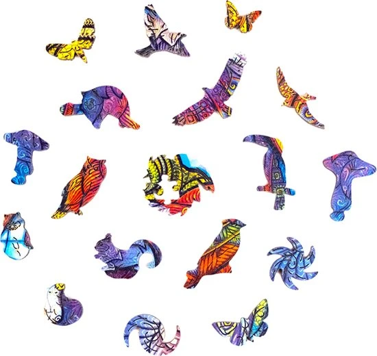 UNIDRAGON Houten Puzzel Dier - Uitstralende Wasbeer - 196 Stukjes - Medium 24x32 Cm 6 UNIDRAGON Houten Puzzel Dier - Uitstralende Wasbeer - 196 Stukjes - Medium 24x32 Cm - Afbeelding 6