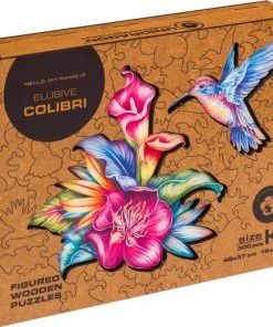 UNIDRAGON Houten Puzzel Dier - Ongrijpbare Kolibri - 300 Stukjes - King Size 48x37 Cm -Goedkope puzzels winkel 550x521 1