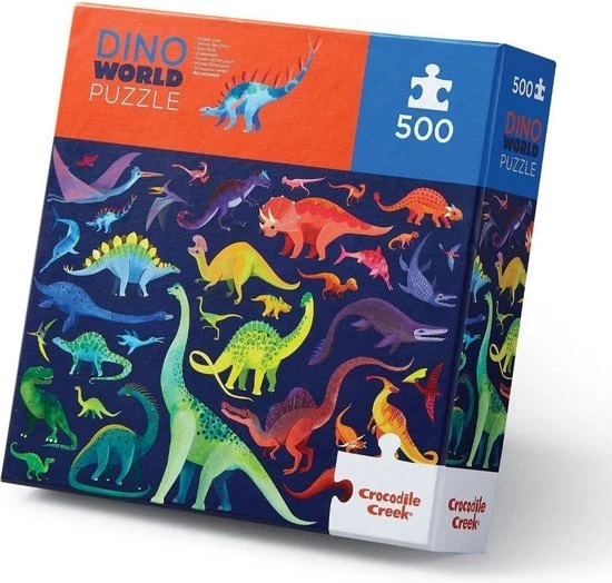 Crocodile Creek Puzzel - Dino World - 500 Stukjes 1 Crocodile Creek Puzzel - Dino World - 500 Stukjes