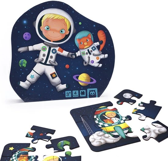 Eurekakids Puzzel 4 In 1 Astronaut - Vier Kinderpuzzels In Mooie Doos 1 Eurekakids Puzzel 4 In 1 Astronaut - Vier Kinderpuzzels In Mooie Doos