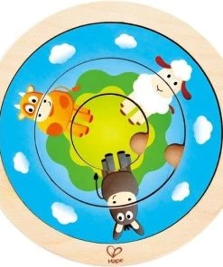 Hape Vormenpuzzel Spinning Farm Junior 20 Cm Hout 4 Stukjes