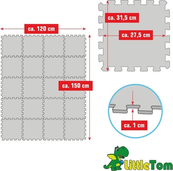 LittleTom 20 Delige Puzzelmat Voor Baby's En Kinderen - 30x30 Puzzel Speelmat EVA Kruipmat 6 LittleTom 20 Delige Puzzelmat Voor Baby's En Kinderen - 30x30 Puzzel Speelmat EVA Kruipmat - Afbeelding 6
