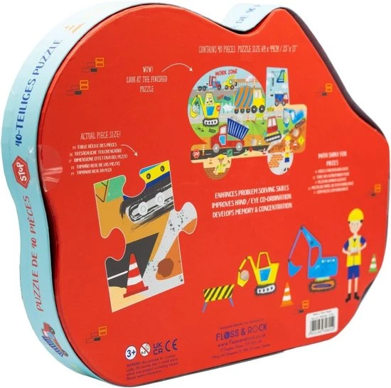 Floss & Rock Puzzel Bouw - 40 Stukjes - Ca. 63 X 65 Cm 3 Floss & Rock Puzzel Bouw - 40 Stukjes - Ca. 63 X 65 Cm - Afbeelding 3