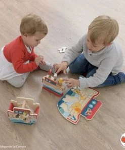 Egmont Toys Houten Knoppuzzel Ark Van Noach 7 Stukjes 34 X 24 Cm