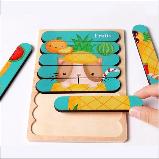 Van Theo Houten Puzzel - Dubbelzijdige Kinderpuzzels - Set 2-in-1 - Montessori Speelgoed - Set Jungle Dieren En Boerderij 4 Van Theo Houten Puzzel - Dubbelzijdige Kinderpuzzels - Set 2-in-1 - Montessori Speelgoed - Set Jungle Dieren En Boerderij - Afbeelding 4