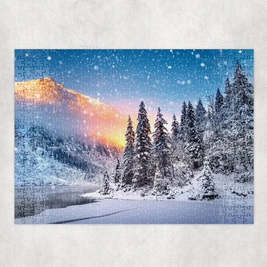Ontwerp-Zelf Puzzel - Winters Landschap - 500 Stukjes 1 Ontwerp-Zelf Puzzel - Winters Landschap - 500 Stukjes