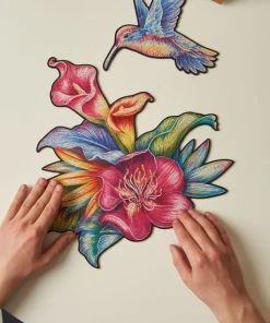 UNIDRAGON Houten Puzzel Dier - Ongrijpbare Kolibri - 300 Stukjes - King Size 48x37 Cm -Goedkope puzzels winkel 550x550 200