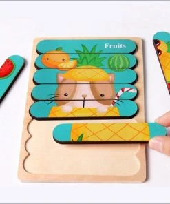 Van Theo Houten Puzzel - Dubbelzijdige Kinderpuzzels - Set 4-in-1 - Montessori Speelgoed - Set Dieren -Goedkope puzzels winkel 550x550 208