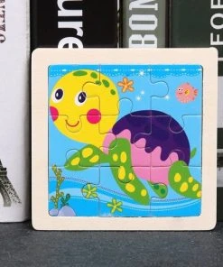 Merkloos Houten Kinderpuzzel - Zeeschildpad
