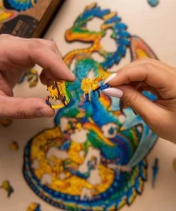 UNIDRAGON Houten Puzzel Dier - Beschermende Draak - 330 Stukjes - King Size 27x44 Cm -Goedkope puzzels winkel 550x550 37