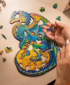 UNIDRAGON Houten Puzzel Dier - Beschermende Draak - 330 Stukjes - King Size 27x44 Cm -Goedkope puzzels winkel 550x550 38