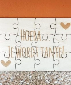 SUS Design Houten Puzzel A5 | Zwangerschapsaankondiging | Hoera... Je Wordt Tante!